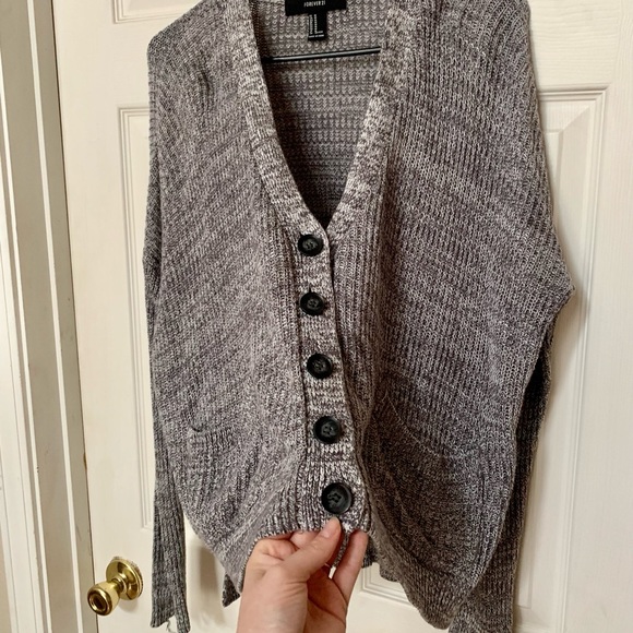 Forever 21 grey slouchy cardigan - Picture 3 of 8